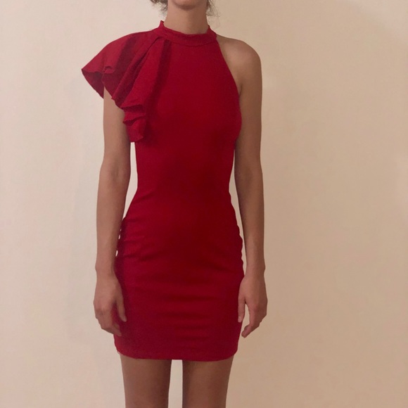 NECESSARY OBJECTS RED ELEGANT DRESS - Picture 2 of 2